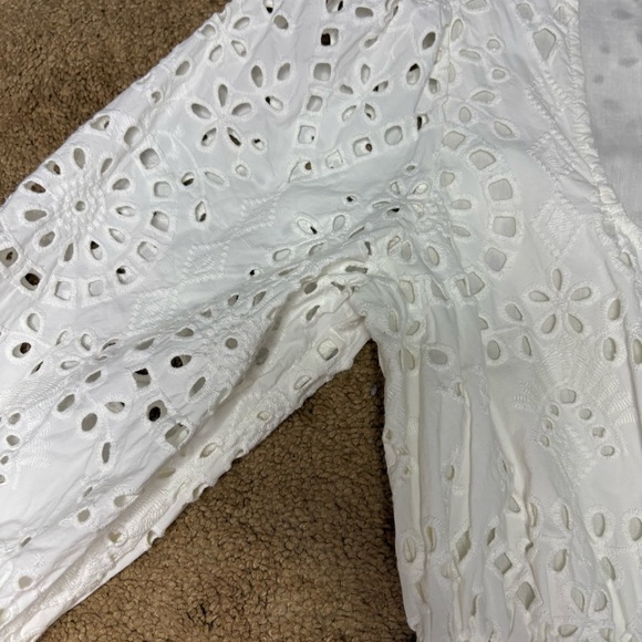 Nordstrom Women’s Medium White Eyelet Tiered Dress Bridal 100% Cotton Midi - Picture 9 of 10